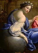 Simon Vouet Low resolution detail of the muse Urania from The Muses Urania and Calliope oil